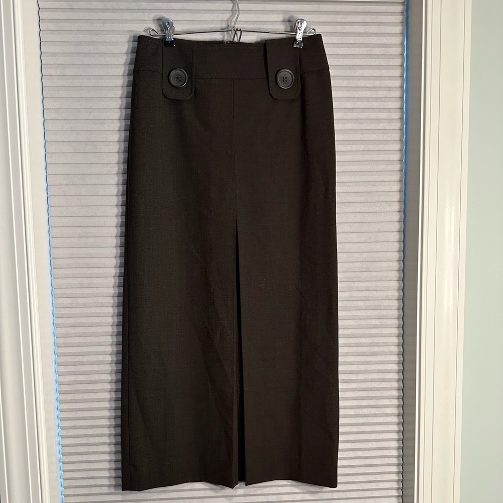 Body by Victoria dark grey maxi skirt with front slit